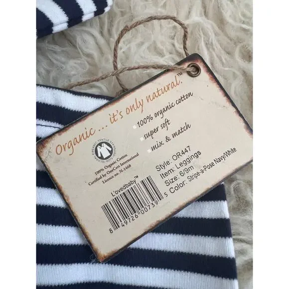 L’ovedbaby Organic Cotton Navy & Stripe Baby Outfit Lot 9pc NB–12M NWT Sleeper - Picture 7 of 8